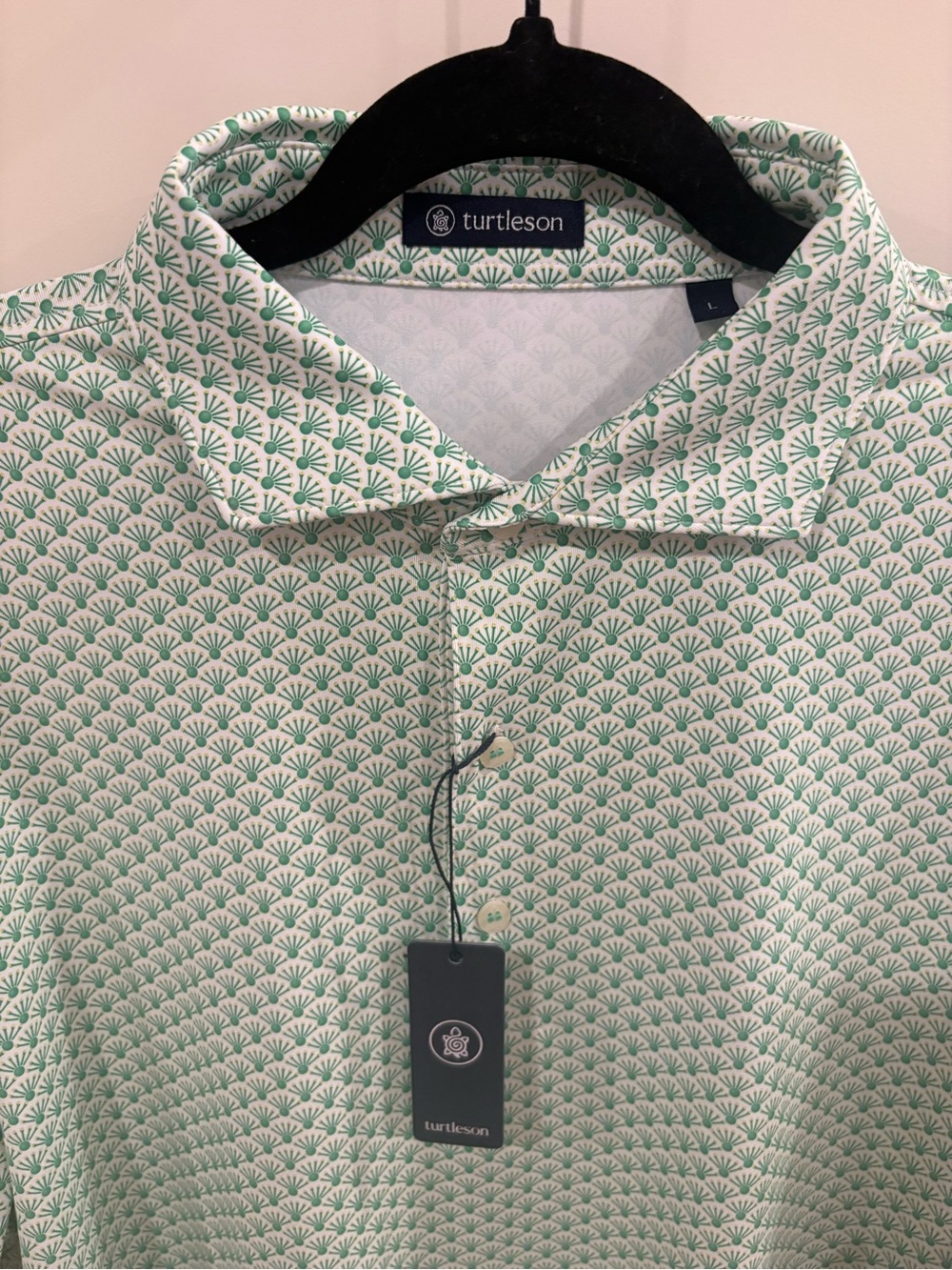 Turtleson Men's performance Mint Polo Shirt - Picture 4 of 8